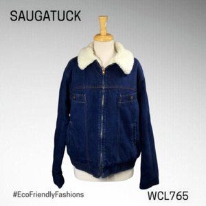 Saugatuck Mens Blue Long Sleeve Zipped Pocket Motorcycle Jacket Size 42